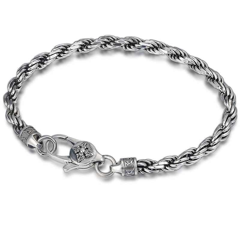 Pulsera de plata de ley 925 con Buddha Stones , Om Mani Padme Hum tibetano, doble Dorje Vajra, diseño trenzado, paz y amor - image 1