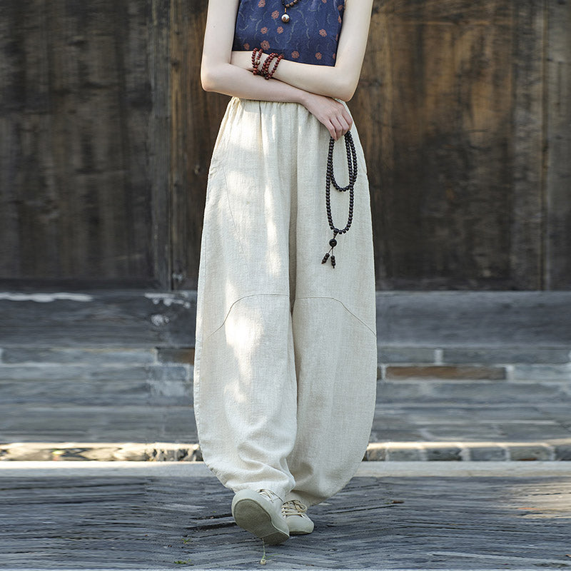 Pantalones de lino de algodón con Buddha Stones, pantalones harén, sueltos, Zen, Yoga, Tai Chi, pantalones de mujer - image 1