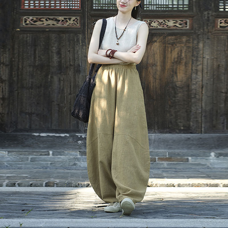 Pantalones de lino de algodón con Buddha Stones, pantalones harén, sueltos, Zen, Yoga, Tai Chi, pantalones de mujer - image 12