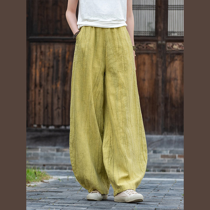 Pantalones de lino de algodón con Buddha Stones , pantalones de diseño teñido anudado, pantalones sueltos de Yoga Zen para mujer con bolsillos - image 27