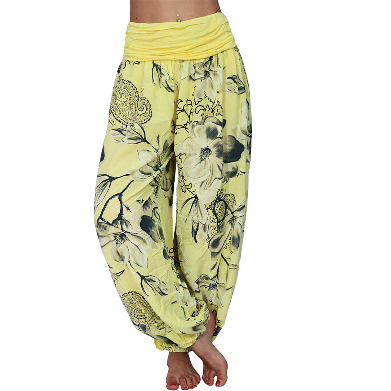 Pantalones de yoga para mujer con diseño de hojas de flores y piedras de Buddha Stones - Amarillo - US20,UK/AU24,EU52 (5XL) - image 10