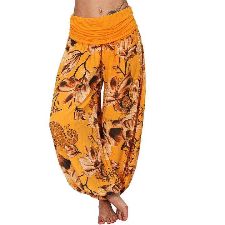 Pantalones de yoga para mujer con diseño de hojas de flores y piedras de Buddha Stones - Naranja - US20,UK/AU24,EU52 (5XL) - image 34