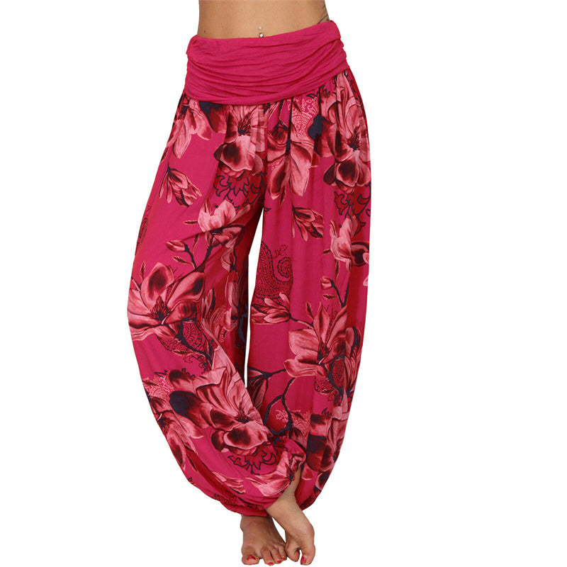 Pantalones de yoga para mujer con diseño de hojas de flores y piedras de Buddha Stones - Rojo - US20,UK/AU24,EU52 (5XL) - image 37
