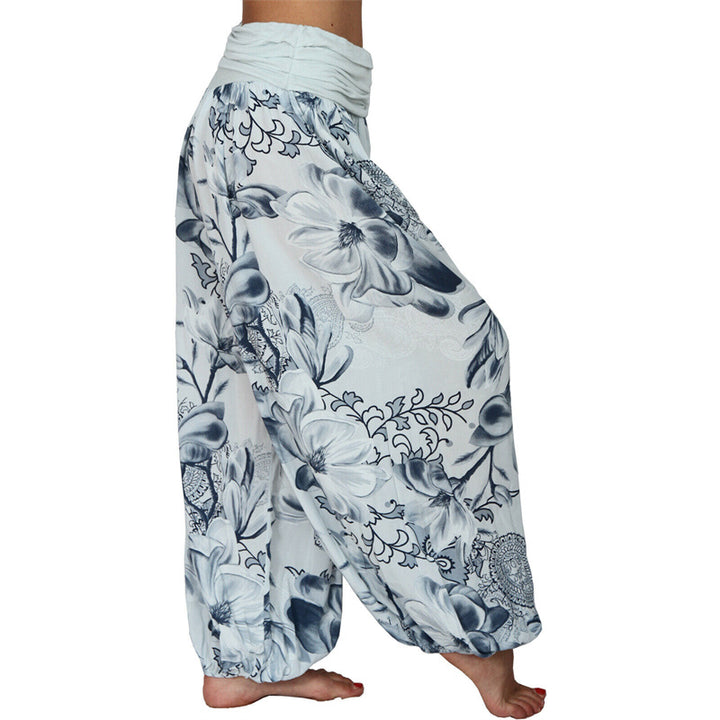 Pantalones de yoga para mujer con diseño de hojas de flores y piedras de Buddha Stones - image 20