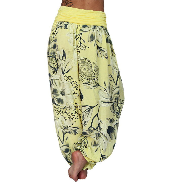 Pantalones de yoga para mujer con diseño de hojas de flores y piedras de Buddha Stones - image 12