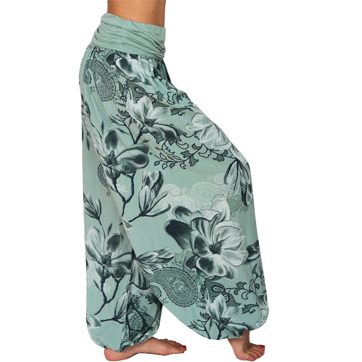Pantalones de yoga para mujer con diseño de hojas de flores y piedras de Buddha Stones - image 29