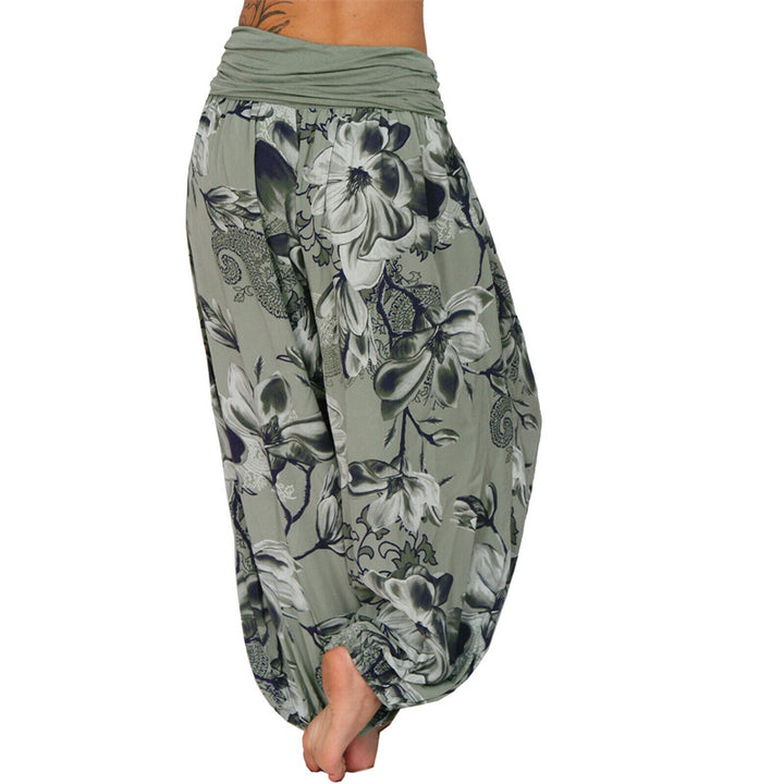 Pantalones de yoga para mujer con diseño de hojas de flores y piedras de Buddha Stones - image 33
