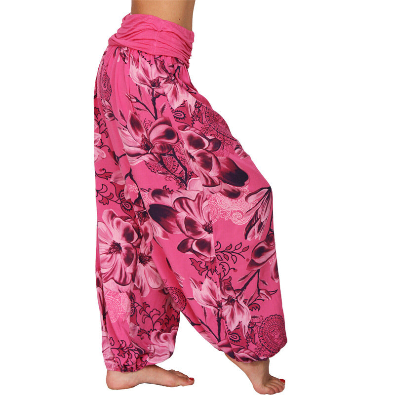 Pantalones de yoga para mujer con diseño de hojas de flores y piedras de Buddha Stones - image 1