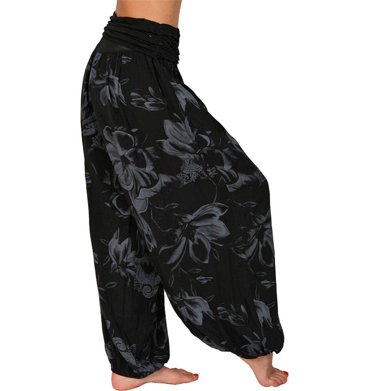 Pantalones de yoga para mujer con diseño de hojas de flores y piedras de Buddha Stones - image 14