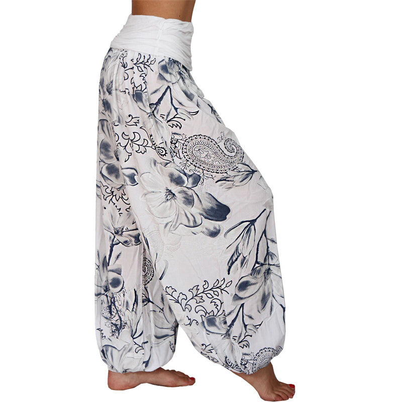 Pantalones de yoga para mujer con diseño de hojas de flores y piedras de Buddha Stones - image 5