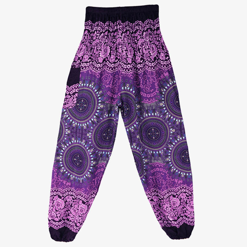 Buddha Stones Boho Pantalones Harem Sueltos Pantalones de Yoga para Mujer - image 5