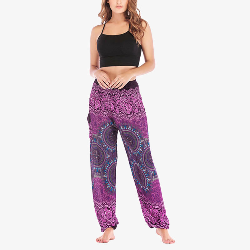 Buddha Stones Boho Pantalones Harem Sueltos Pantalones de Yoga para Mujer - image 12