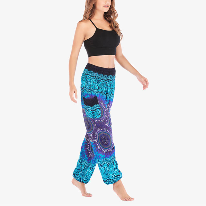 Buddha Stones Boho Pantalones Harem Sueltos Pantalones de Yoga para Mujer - image 19