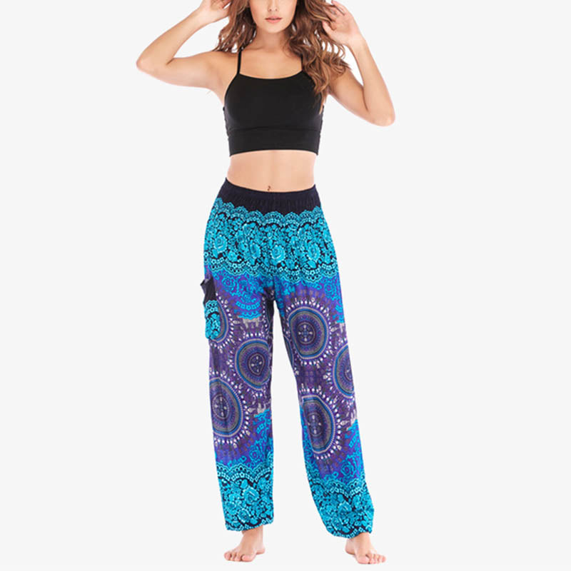 Buddha Stones Boho Pantalones Harem Sueltos Pantalones de Yoga para Mujer - image 15
