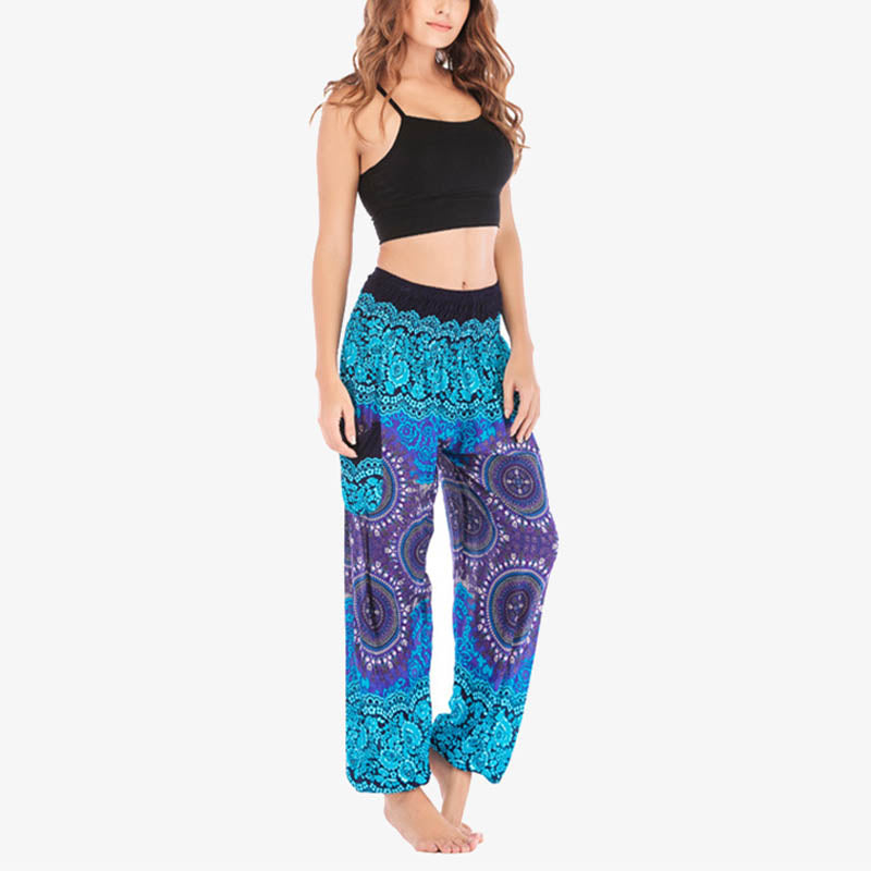 Buddha Stones Boho Pantalones Harem Sueltos Pantalones de Yoga para Mujer - image 18