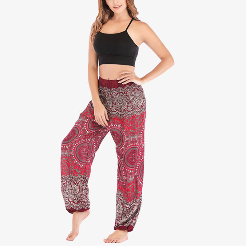 Buddha Stones Boho Pantalones Harem Sueltos Pantalones de Yoga para Mujer - image 26