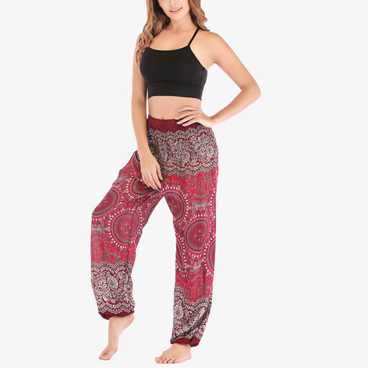 Buddha Stones Boho Pantalones Harem Sueltos Pantalones de Yoga para Mujer - image 26
