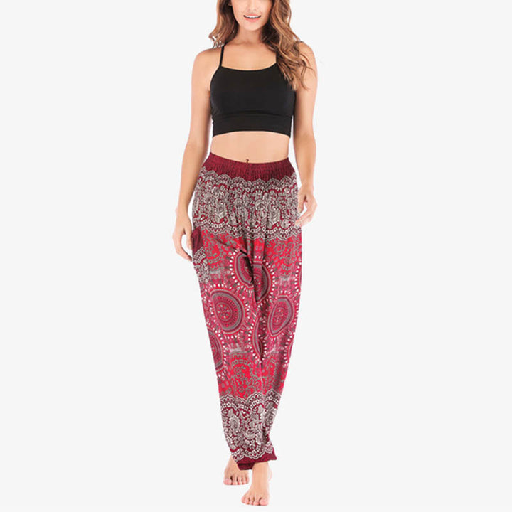 Buddha Stones Boho Pantalones Harem Sueltos Pantalones de Yoga para Mujer - image 24