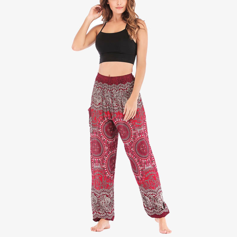 Buddha Stones Boho Pantalones Harem Sueltos Pantalones de Yoga para Mujer - image 30