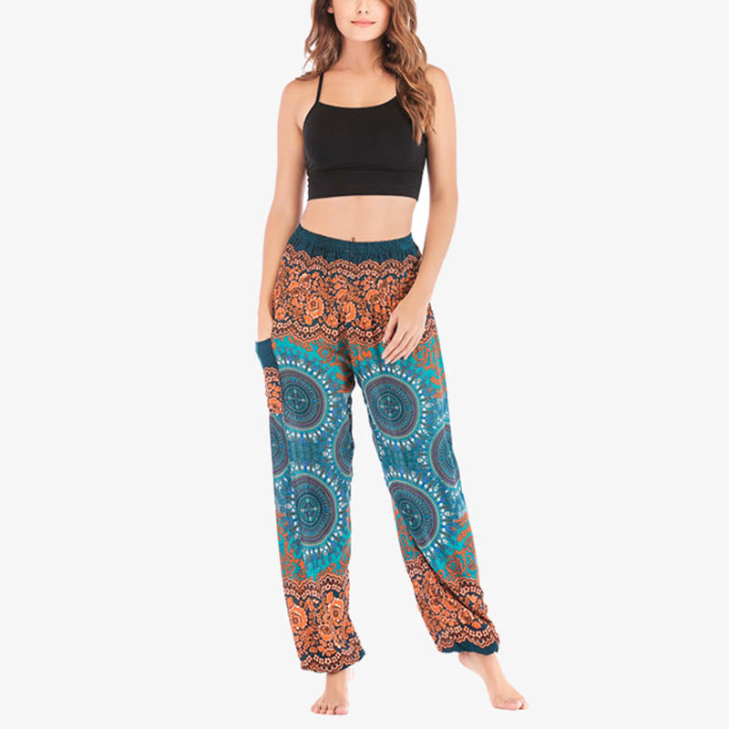 Buddha Stones Boho Pantalones Harem Sueltos Pantalones de Yoga para Mujer - image 37