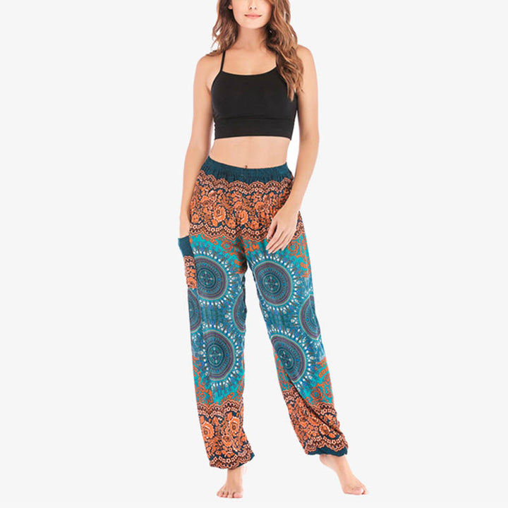 Buddha Stones Boho Pantalones Harem Sueltos Pantalones de Yoga para Mujer - image 37