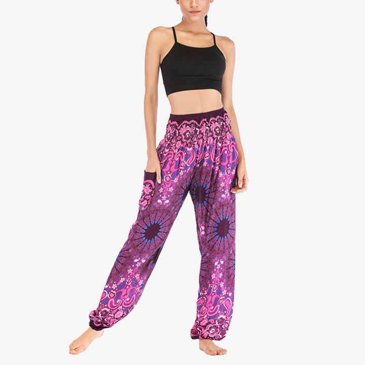 Pantalones de yoga para mujer con estampado geométrico de mandala y piedras de Buddha Stones - image 39