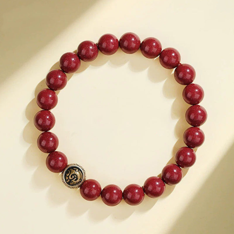 Pulsera de bendición de las cuatro bestias con cinabrio natural de plata de ley 925 con Buddha Stones - 8 mm - Dragón azul (circunferencia de la muñeca: 14-16 cm) - image 7