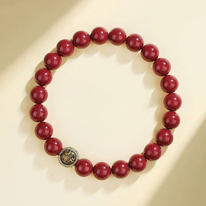 Pulsera de bendición de las cuatro bestias con cinabrio natural de plata de ley 925 con Buddha Stones - 8 mm - Tortuga negra (circunferencia de muñeca 14-16 cm) - image 9