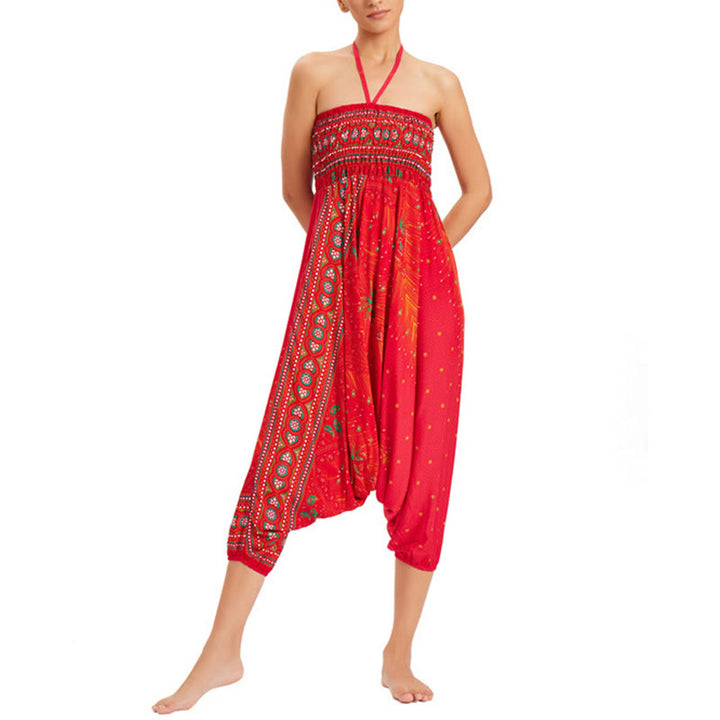 Buddha Stones, ropa de dos estilos, pantalones bombachos holgados con plumas de pavo real, mono, pantalones de cintura alta - image 23