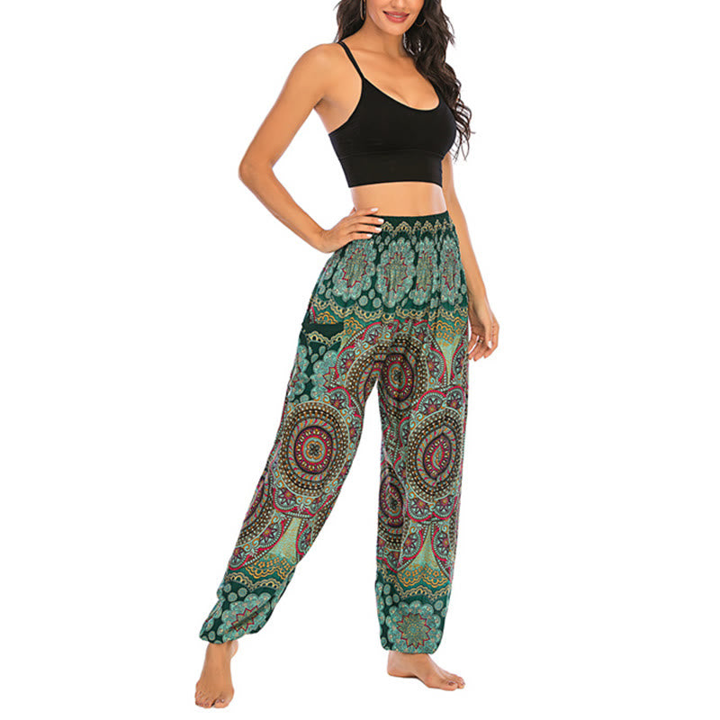Pantalones de yoga para mujer con diseño geométrico redondo y suelto con Buddha Stones - image 11