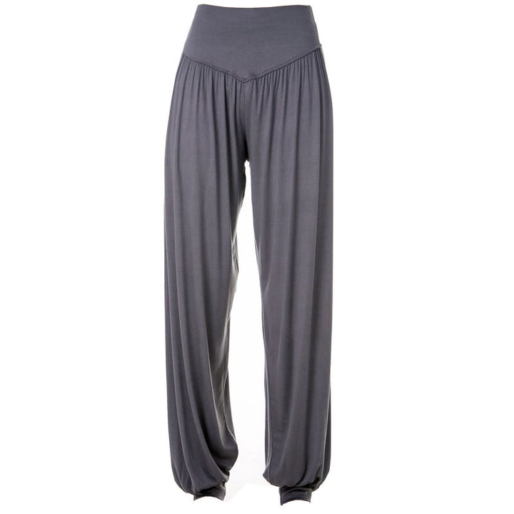 Pantalones Harem largos de danza de yoga modal de color sólido con Buddha Stones - image 17