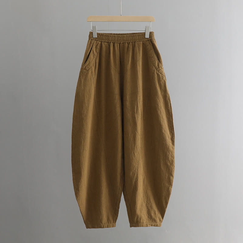 Pantalones harén de yoga sueltos de color sólido con Buddha Stones y bolsillos - image 43