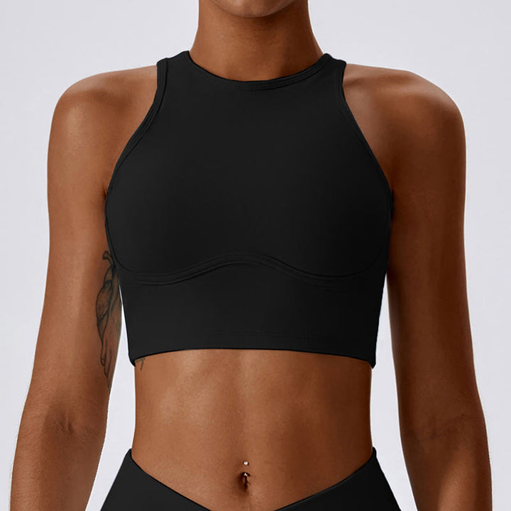 Top corto sin mangas con Buddha Stones y pantalones acampanados para deportes, fitness y yoga