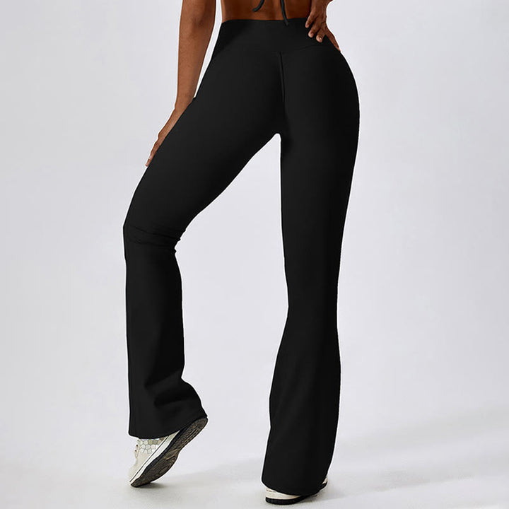 Top corto sin mangas con Buddha Stones y pantalones acampanados para deportes, fitness y yoga