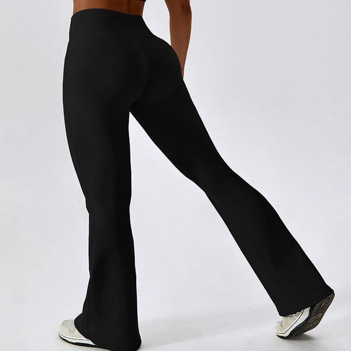 Top corto sin mangas con Buddha Stones y pantalones acampanados para deportes, fitness y yoga