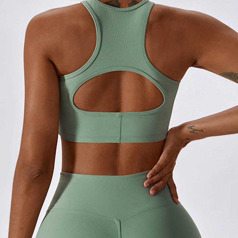 Top corto sin mangas con Buddha Stones y pantalones acampanados para deportes, fitness y yoga