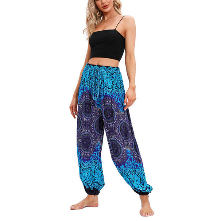 Pantalones de yoga para mujer con patrón de brújula sueltos e informales con Buddha Stones - image 9