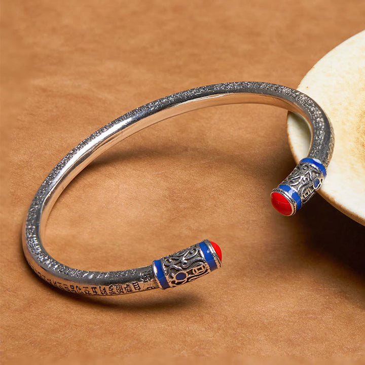 Pulsera de sanación con monedas de cobre grabadas con el Sutra del Corazón de Buddha Stones