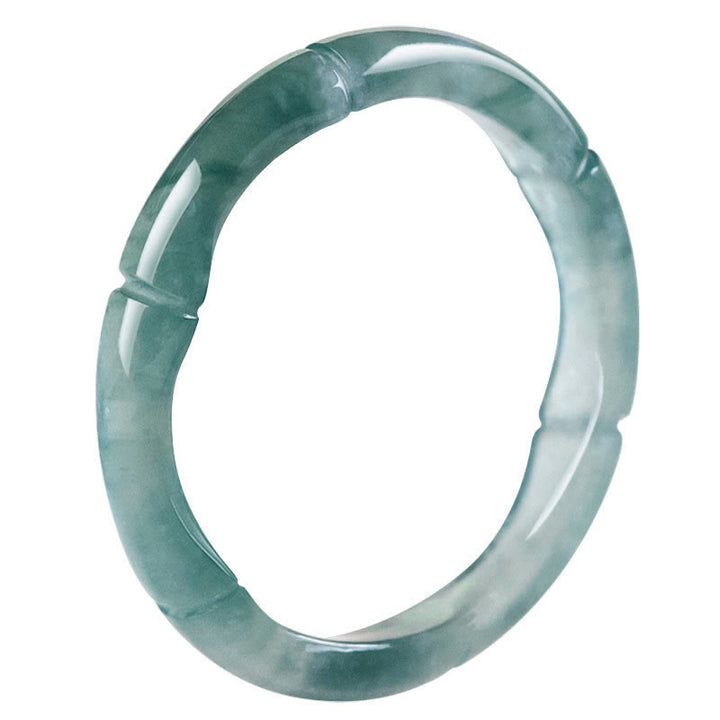 Anillo de Abundancia y Prosperidad de Buda Stones en Jade Natural y Bambú