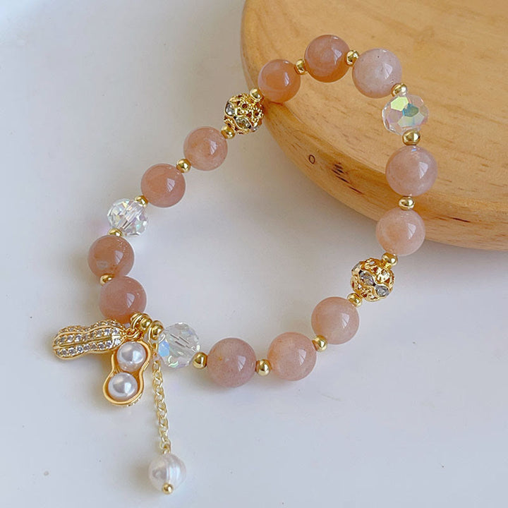 Pulsera de Encanto de Maní de Riqueza de Cuarzo Rutilado Colorido Piedra de Sol Buddha Stones