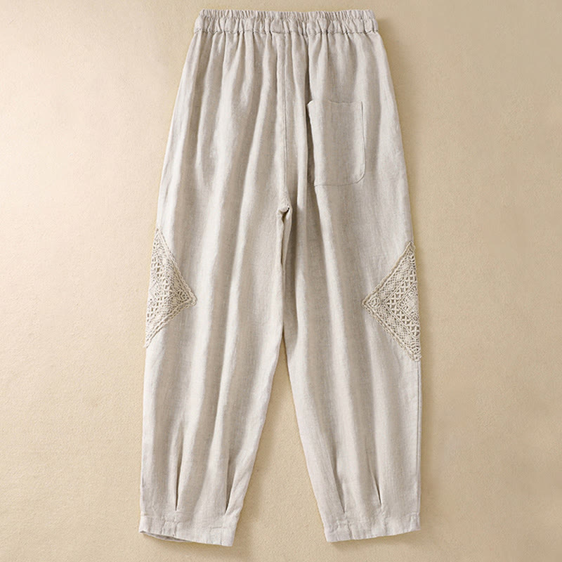 Pantalones harén de algodón con cordón y bolsillos para mujer de Buddha Stones Summer - image 18
