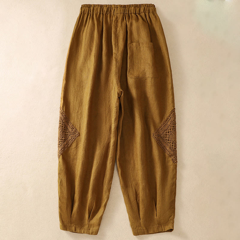Pantalones harén de algodón con cordón y bolsillos para mujer de Buddha Stones Summer - image 20
