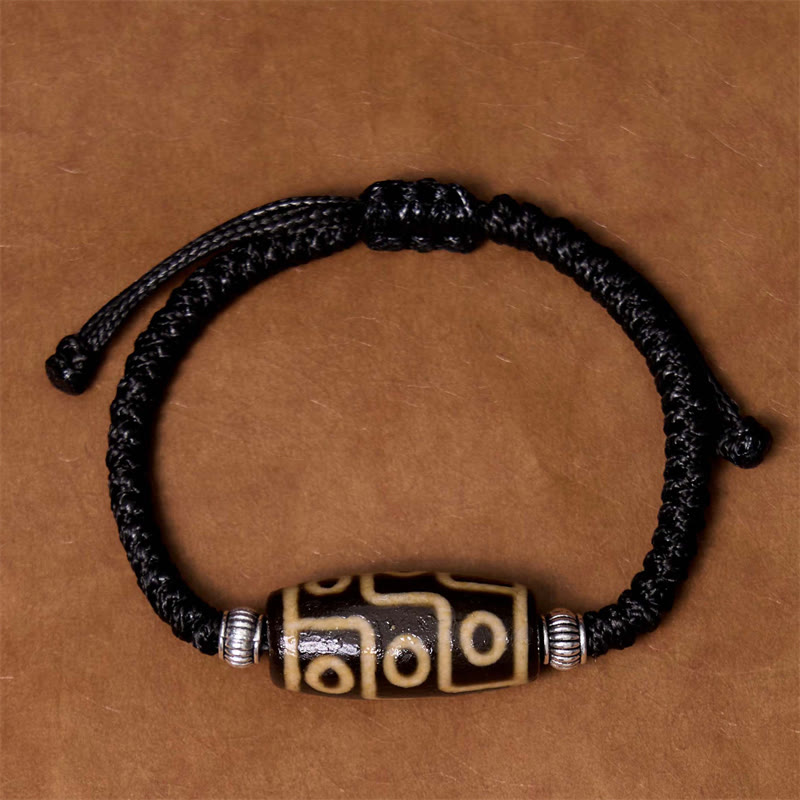 Buddha Stones Pulsera Tibetana con Cuentas Dzi de Nueve Ojos y de Tres Ojos para Protección y Riqueza