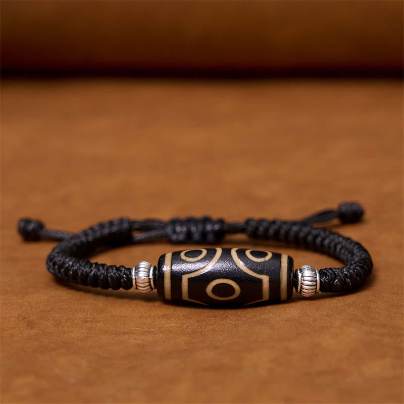 Buddha Stones Pulsera Tibetana con Cuentas Dzi de Nueve Ojos y de Tres Ojos para Protección y Riqueza