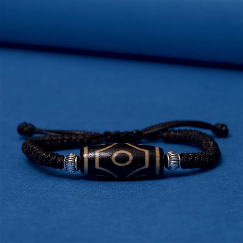 Buddha Stones Pulsera Tibetana con Cuentas Dzi de Nueve Ojos y de Tres Ojos para Protección y Riqueza