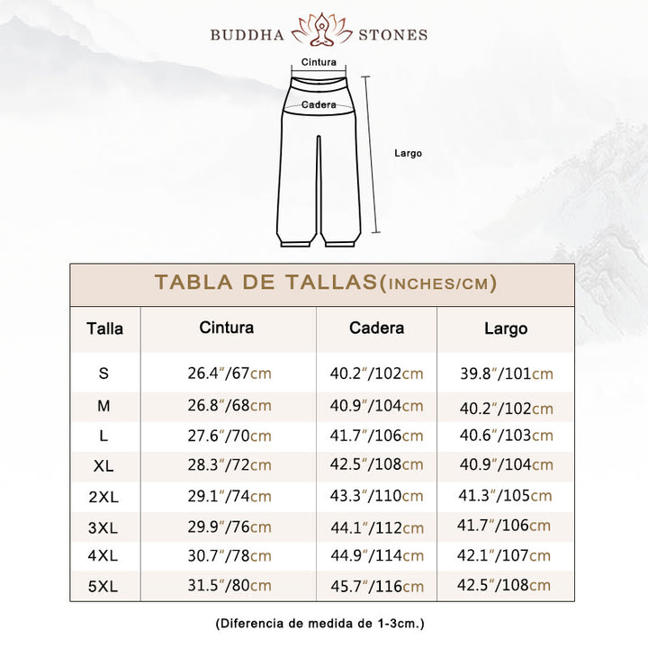 Pantalones de yoga para mujer con diseño de hojas de flores y piedras de Buddha Stones - image 3