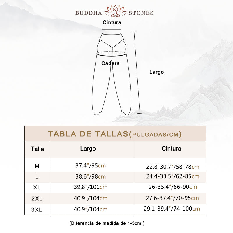 Pantalones bombachos de cintura alta para danza y yoga modal de color liso con Buddha Stones y bolsillos - image 5