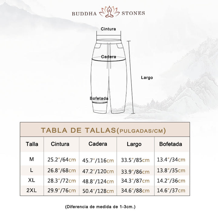 Pantalones harén de algodón con cordón y bolsillos para mujer de Buddha Stones Summer - image 5