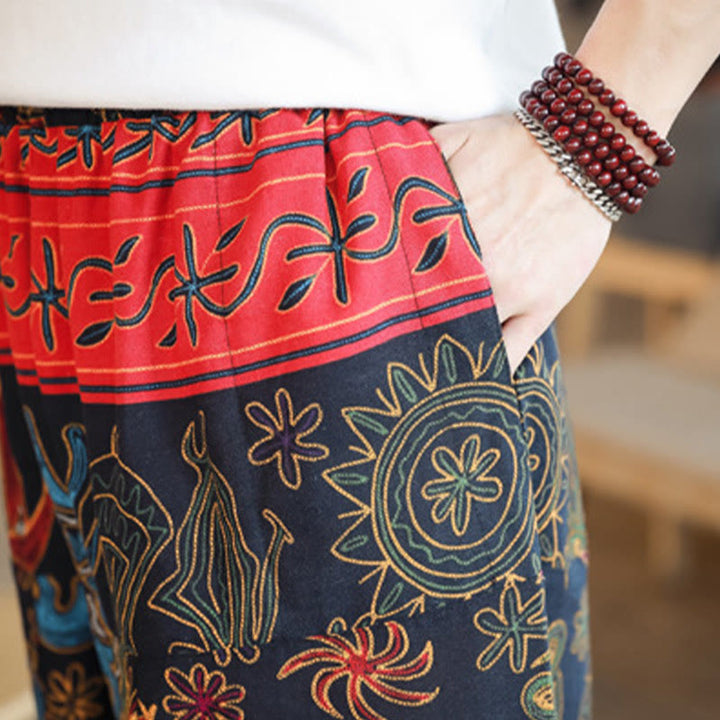 Pantalones harén de algodón para hombre con bolsillos y estampado de camellos y Buddha Stones - image 7