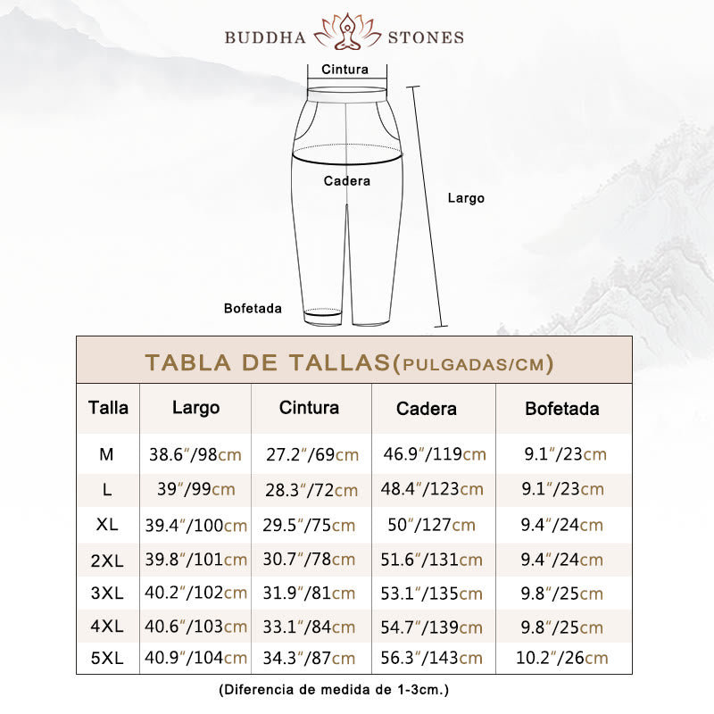 Pantalones harén de algodón para hombre con bolsillos y estampado de diente de león, libélula roja y Buddha Stones - image 5